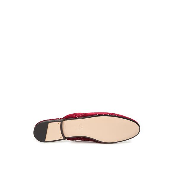Gucci Red Velvet Princetown Slipper with Logo Allover/EU37/US6.5/Red NWT - Picture 4 of 6